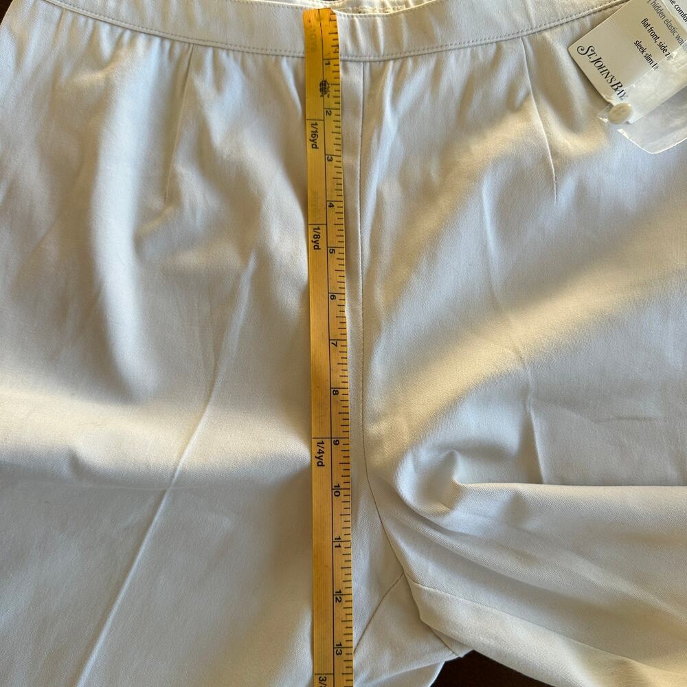 NWT St Johns Bay Pants Cream Pants Secret Stretch Waist Cement Cotton Minimal - Picture 5 of 8